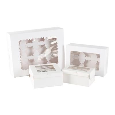 Перерабатываемые белые картонные бумажные коробки носители для пирожных кексов