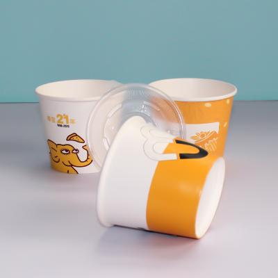 экологически чистая цветная одноразовая бумажная миска с крышками для супа с рисом
