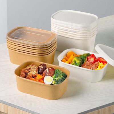 прямоугольная миска для еды на вынос крафт-бумага контейнер для еды салатники