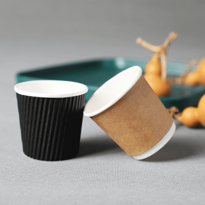одноразовая двухслойная утолщенная кофейная гофрированная чашка

