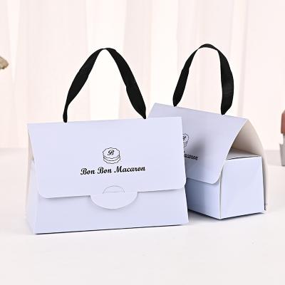 Портативная белая картонная коробка подарочный пакет с логотипом на заказ
